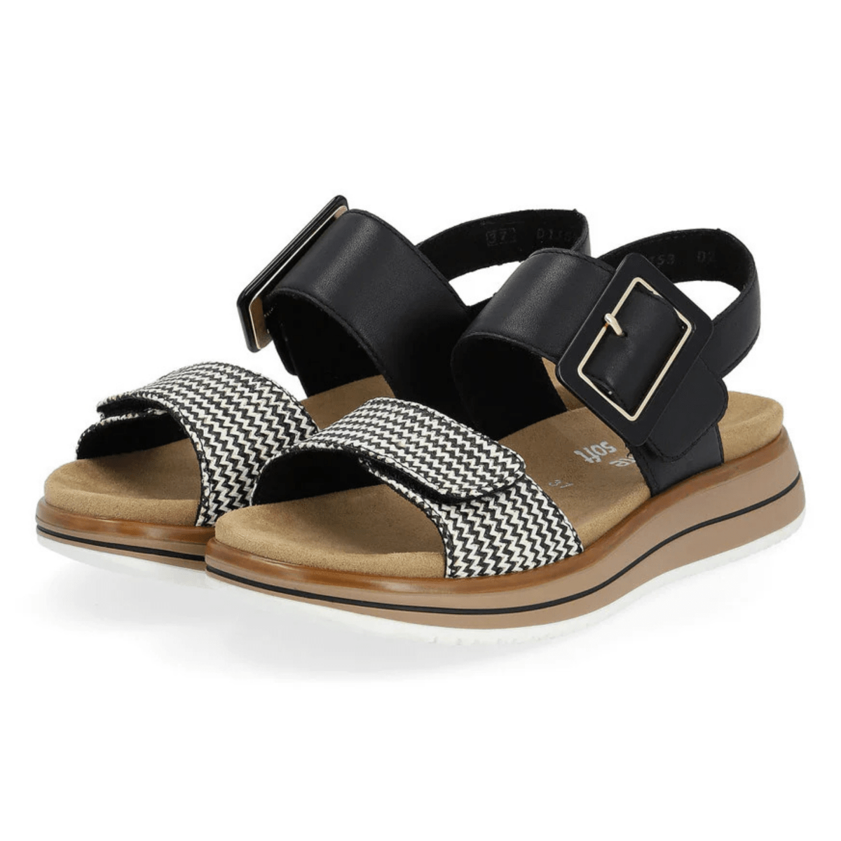 Rieker Women's D1J53 - 02 Jocelyn Black/Cream Leather - 9019382 - Tip Top Shoes of New York