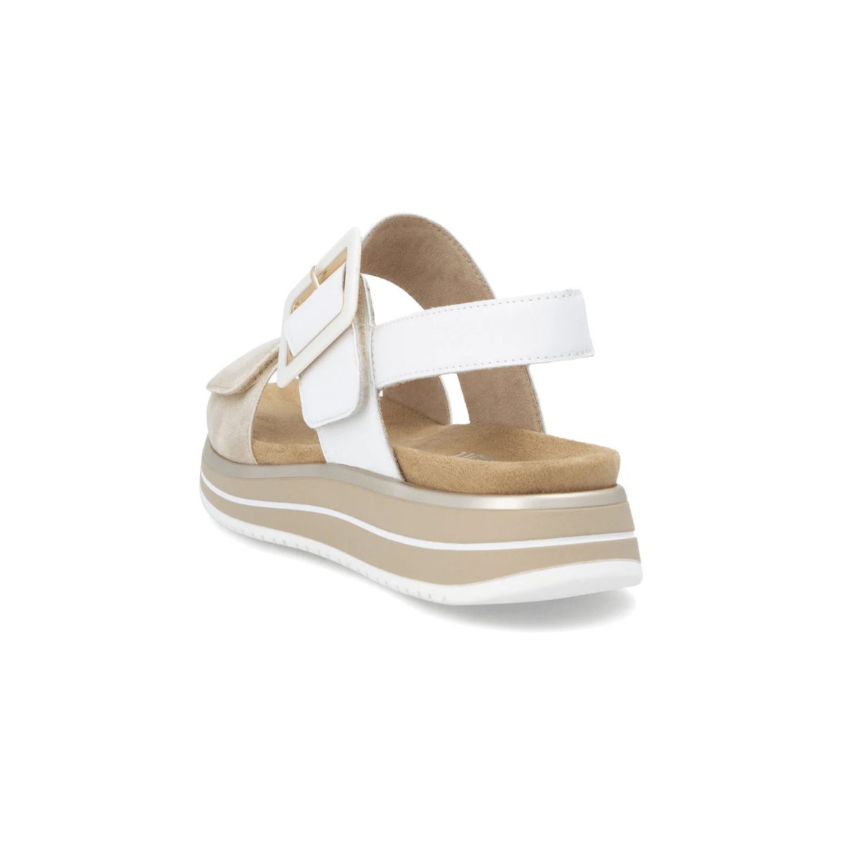 Rieker Women's D1J53 - 80 White/Gold Metallic Leather - 9028409 - Tip Top Shoes of New York