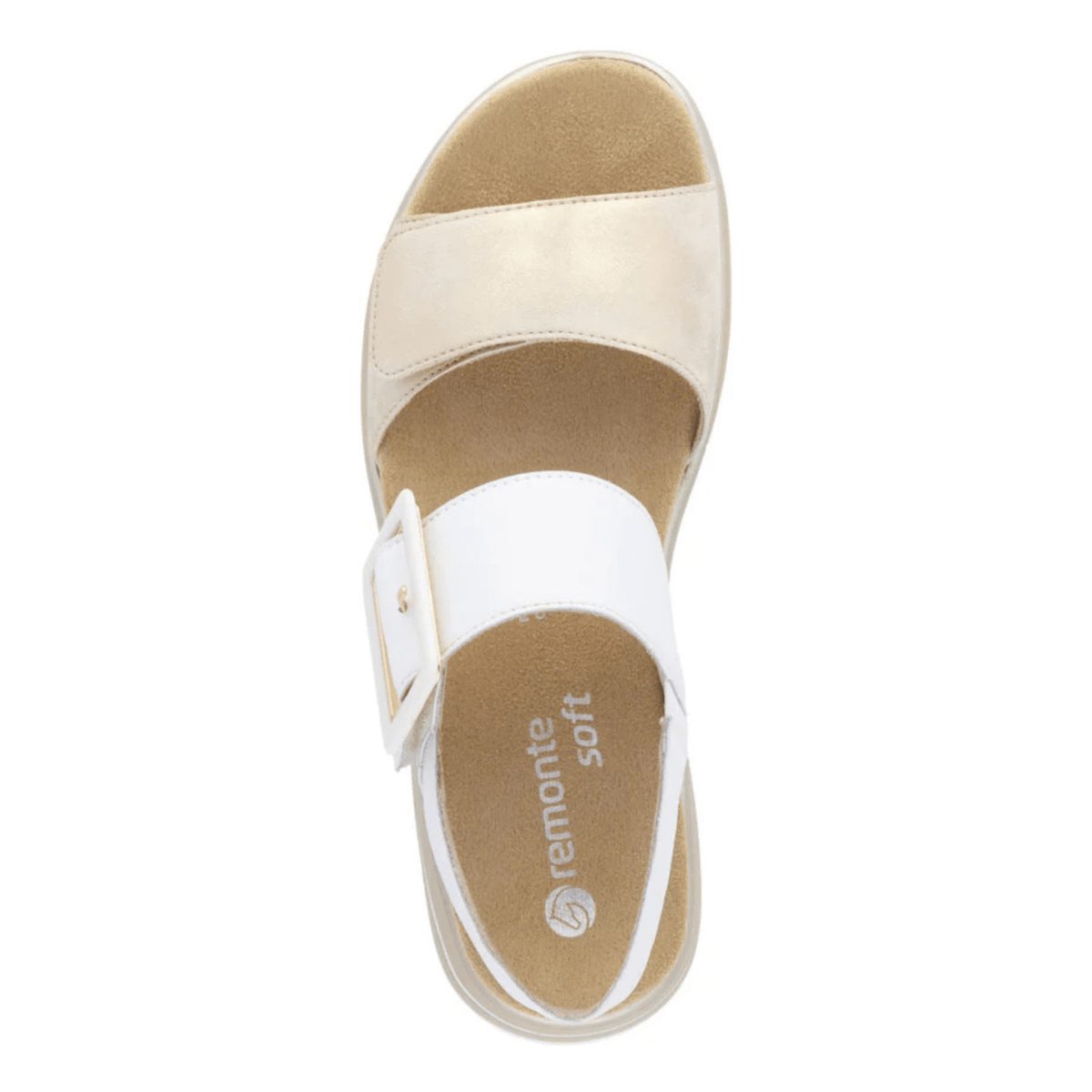 Rieker Women's D1J53 - 80 White/Gold Metallic Leather - 9028409 - Tip Top Shoes of New York