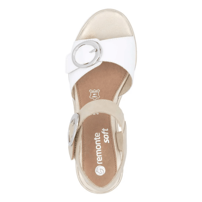 Rieker Women's D1P54 - 80 Sabine White/Pearl Leather - 9020540 - Tip Top Shoes of New York