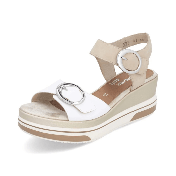 Rieker Women's D1P54 - 80 Sabine White/Pearl Leather - 9020540 - Tip Top Shoes of New York
