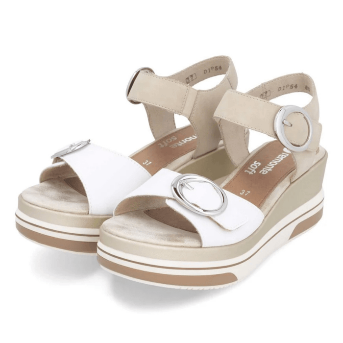 Rieker Women's D1P54 - 80 Sabine White/Pearl Leather - 9020540 - Tip Top Shoes of New York