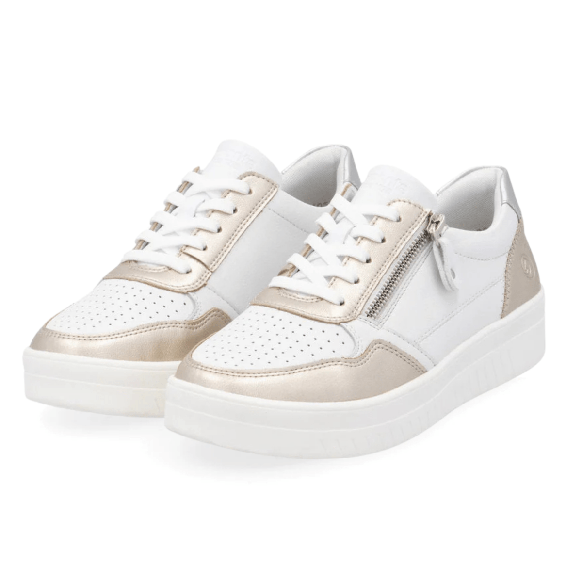 Rieker Women's Kendra D0J05 - 81 Pale Gold/White/Silver - 9019319 - Tip Top Shoes of New York