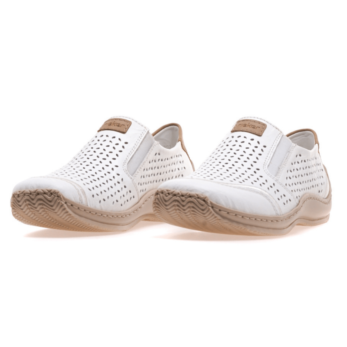 Rieker Women's L1792 - 80 White/Camel Leather - 9020700 - Tip Top Shoes of New York