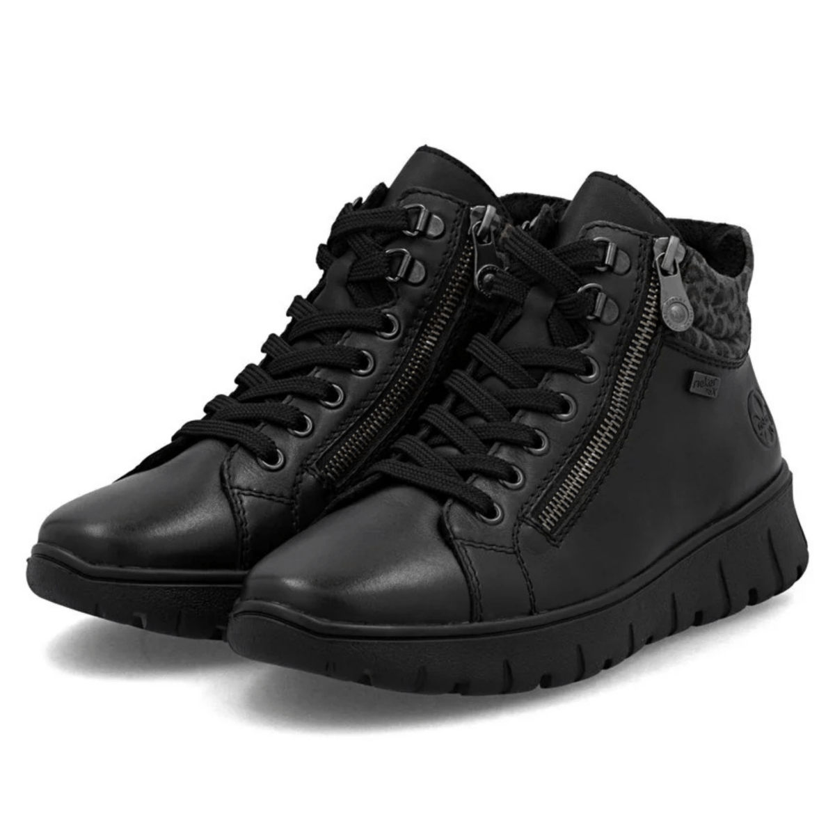 Rieker Women's N1305 - 00 Heike Black/Grey Leopard - 9023856 - Tip Top Shoes of New York
