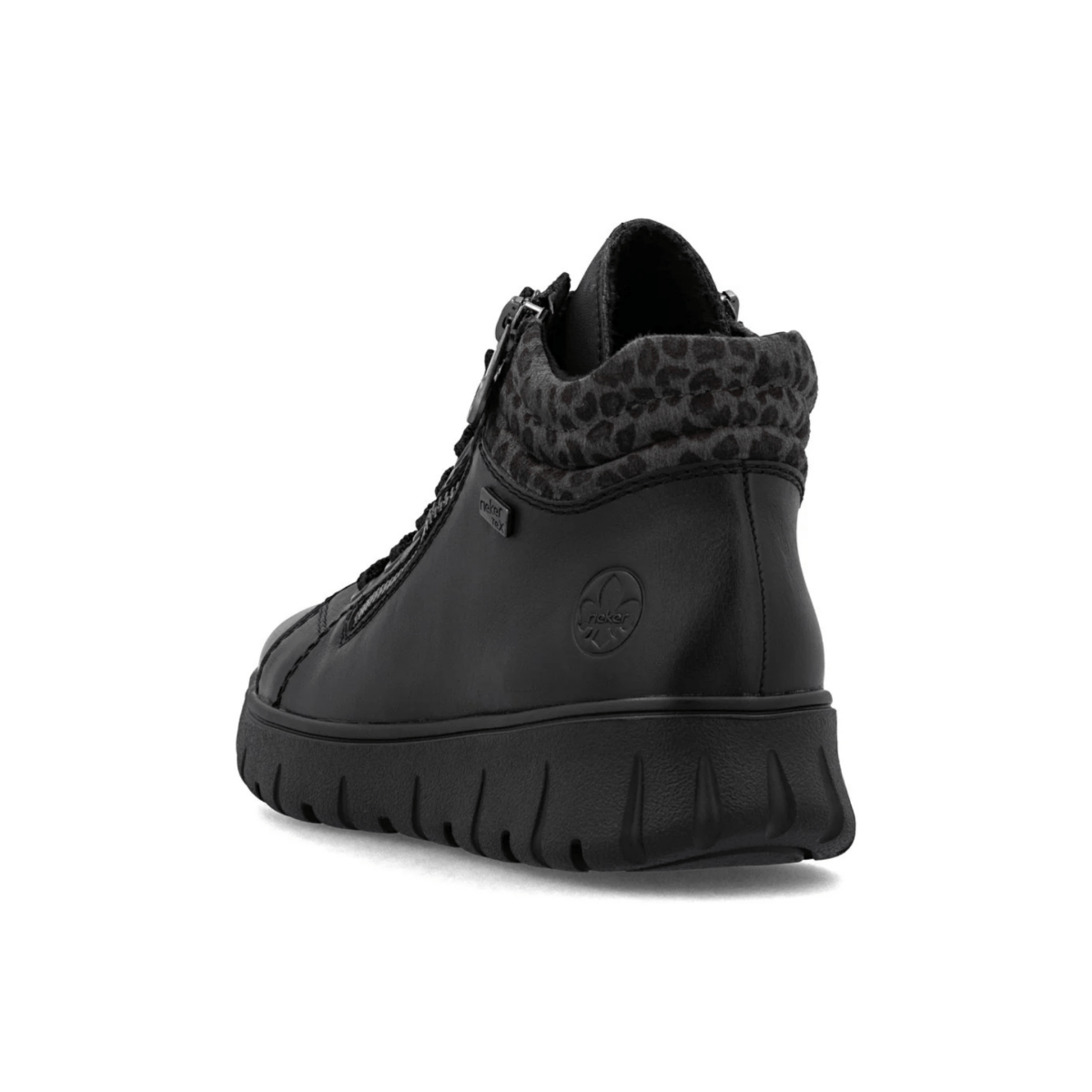 Rieker Women's N1305 - 00 Heike Black/Grey Leopard - 9023856 - Tip Top Shoes of New York