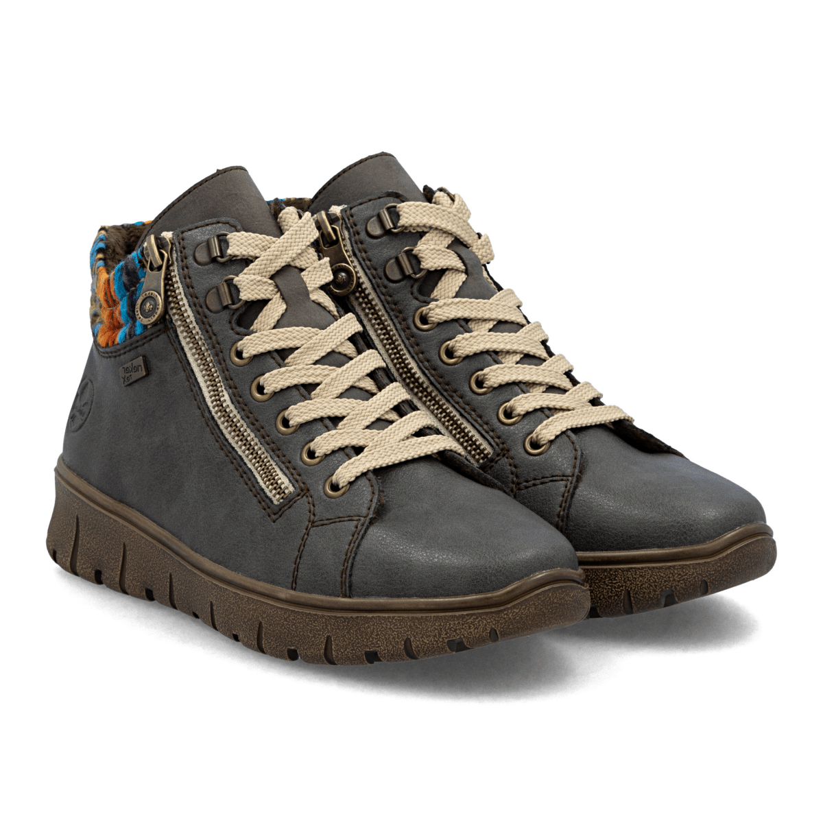 Rieker Women's N1305 - 45 Basalt/Orange Multicolor Waterproof - 9023841 - Tip Top Shoes of New York