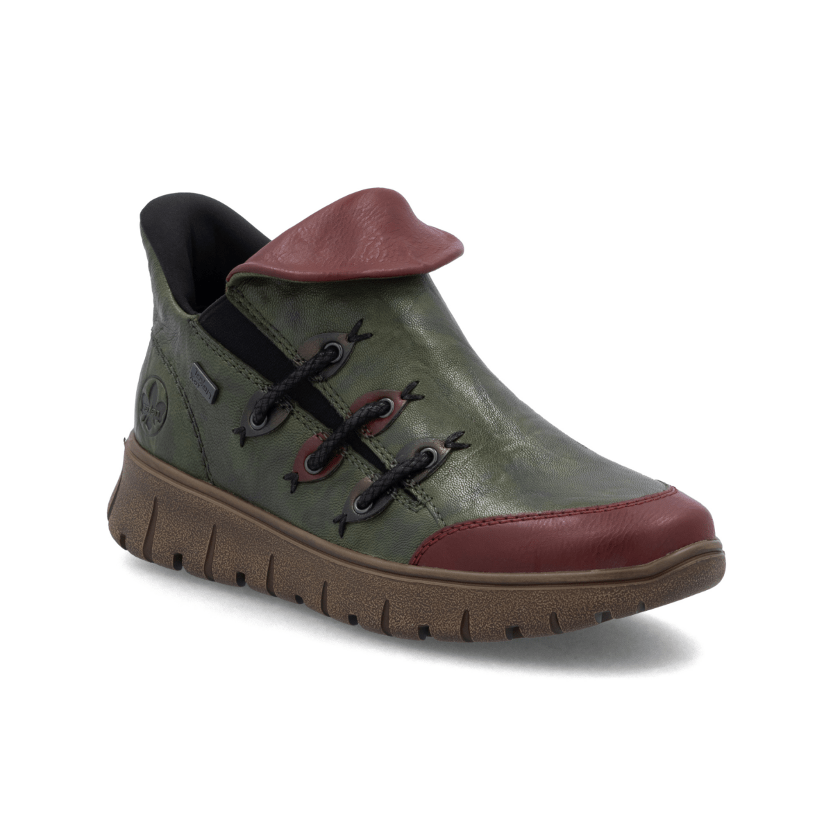 Rieker Women's N1353 - 52 Heike Wine/Ivy/Antique Leather Waterproof - 9023833 - Tip Top Shoes of New York