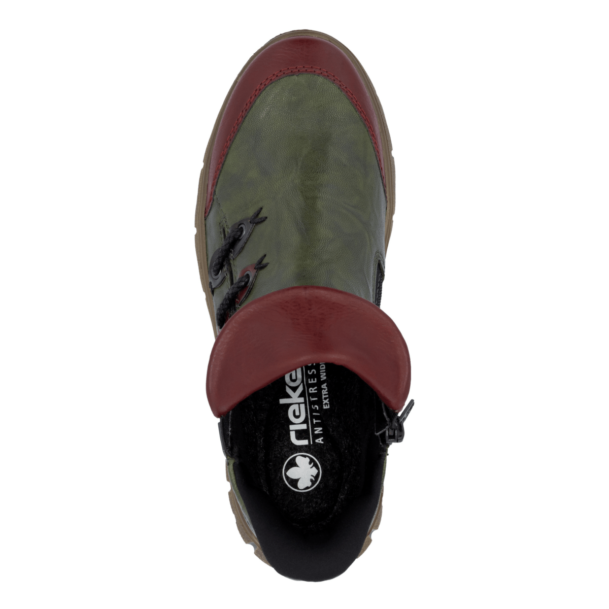 Rieker Women's N1353 - 52 Heike Wine/Ivy/Antique Leather Waterproof - 9023833 - Tip Top Shoes of New York