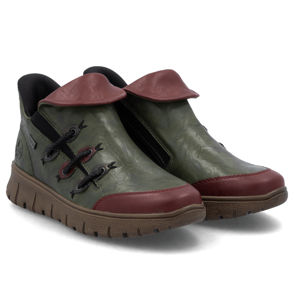 Rieker Women's N1353 - 52 Heike Wine/Ivy/Antique Leather Waterproof - 9023833 - Tip Top Shoes of New York