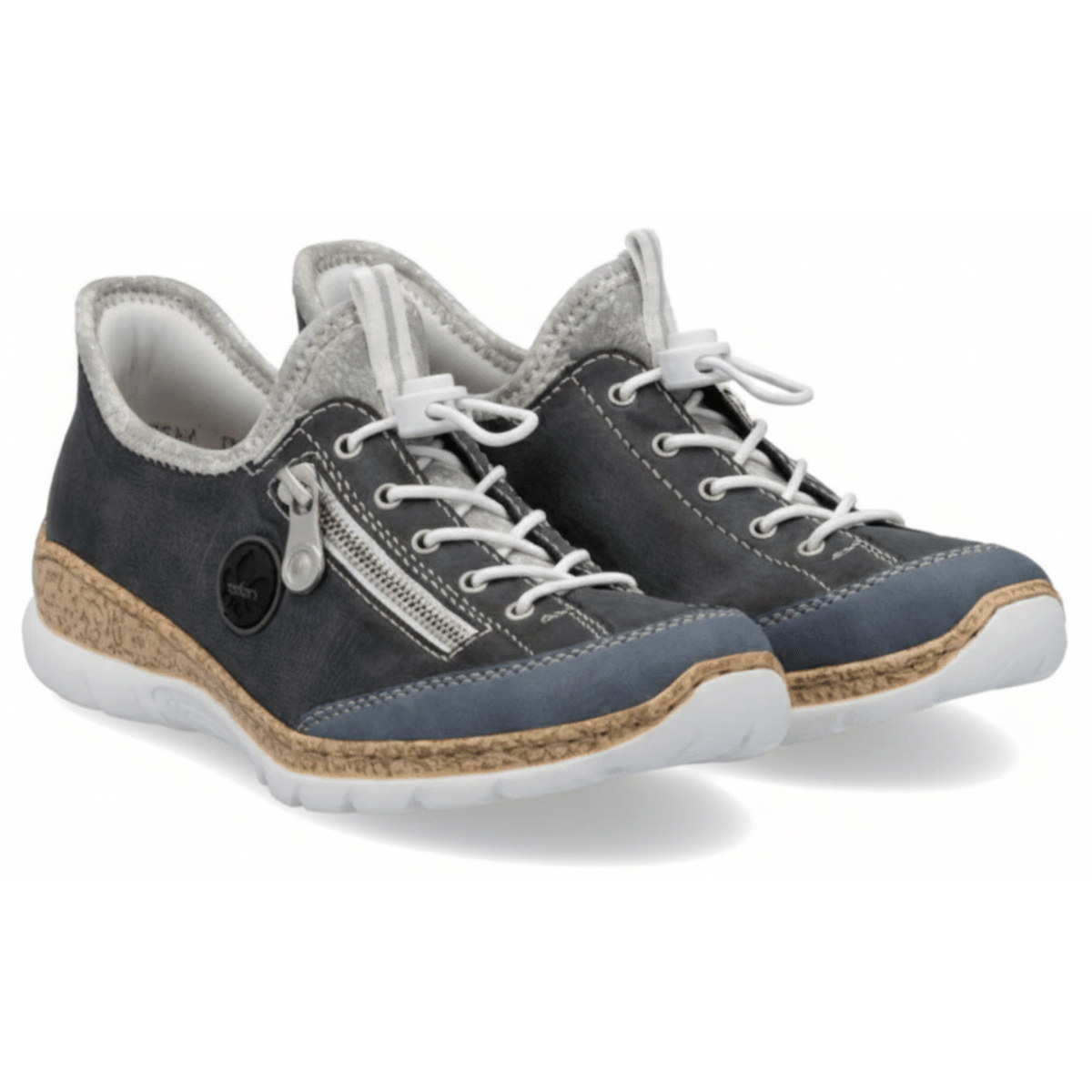 Rieker Women's N42F2 - 14 Nikita Light Blue/Atlantic/Silver Flower - 9028536 - Tip Top Shoes of New York