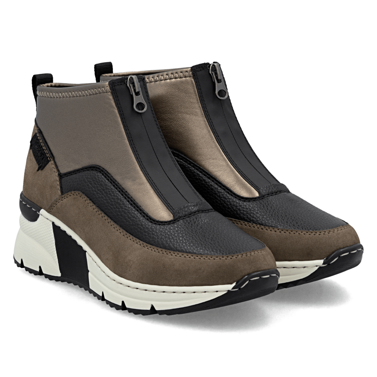 Rieker Women's N6352 - 25 Kitty Brown/Black/Bronze Leather - 9023865 - Tip Top Shoes of New York