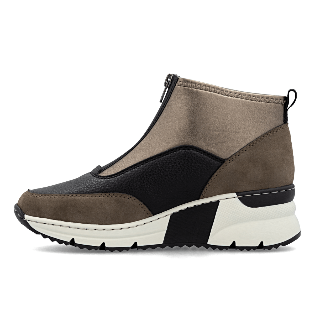 Rieker Women's N6352 - 25 Kitty Brown/Black/Bronze Leather - 9023865 - Tip Top Shoes of New York