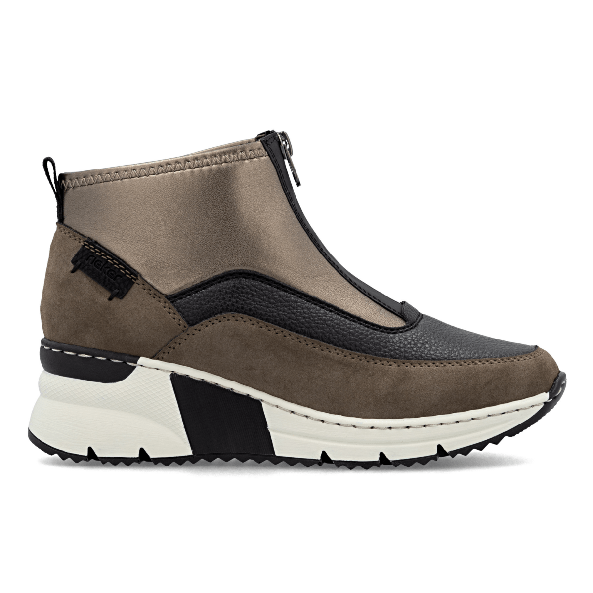 Rieker Women's N6352 - 25 Kitty Brown/Black/Bronze Leather - 9023865 - Tip Top Shoes of New York