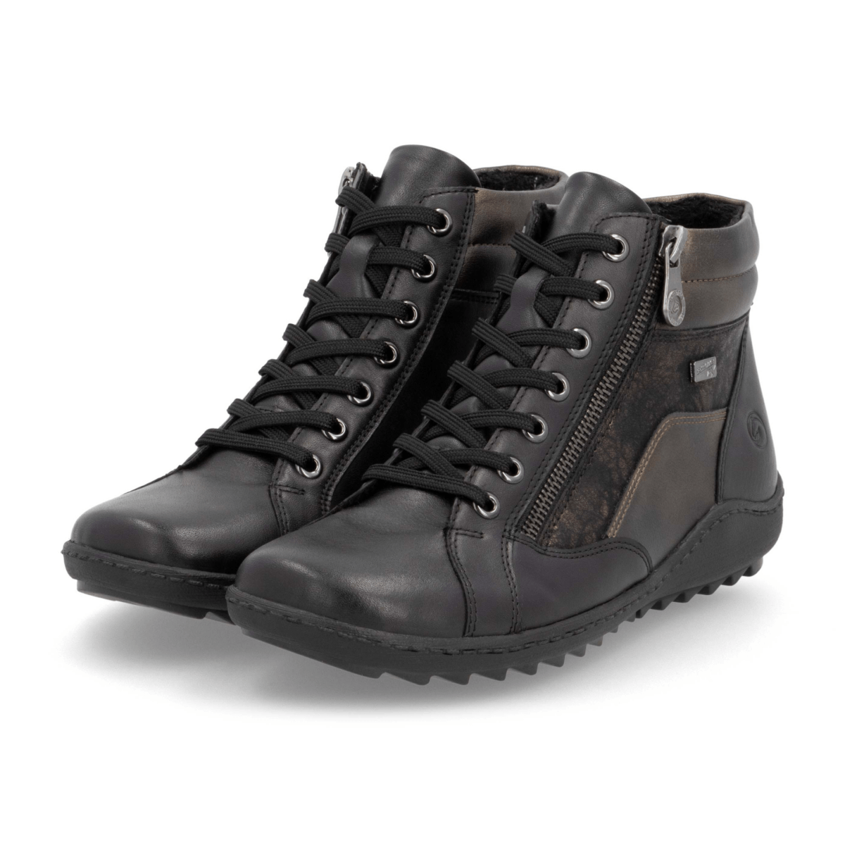 Rieker Women's R1458 - 03 Black/Antique Leather - 9023756 - Tip Top Shoes of New York