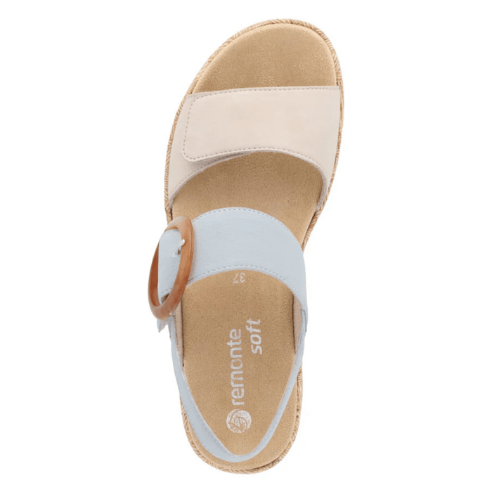 Rieker Women's R6853 - 12 Jocelyn Beige/Blue Leather - 9020594 - Tip Top Shoes of New York