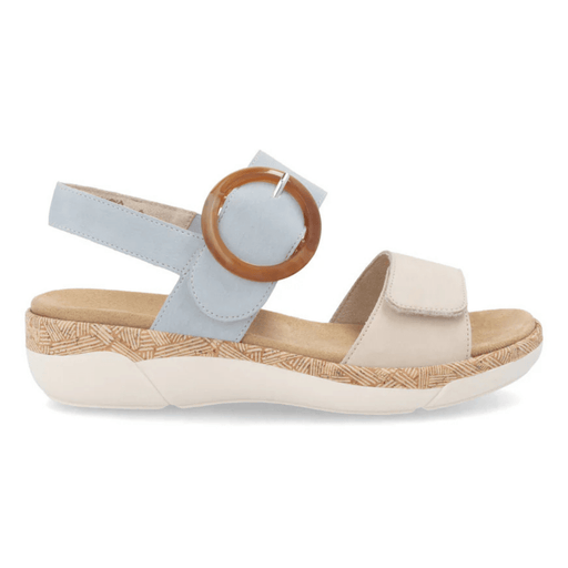 Rieker Women's R6853 - 12 Jocelyn Beige/Blue Leather - 9020594 - Tip Top Shoes of New York