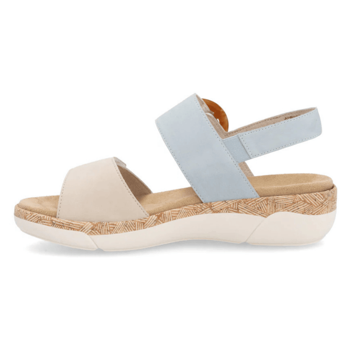 Rieker Women's R6853 - 12 Jocelyn Beige/Blue Leather - 9020594 - Tip Top Shoes of New York