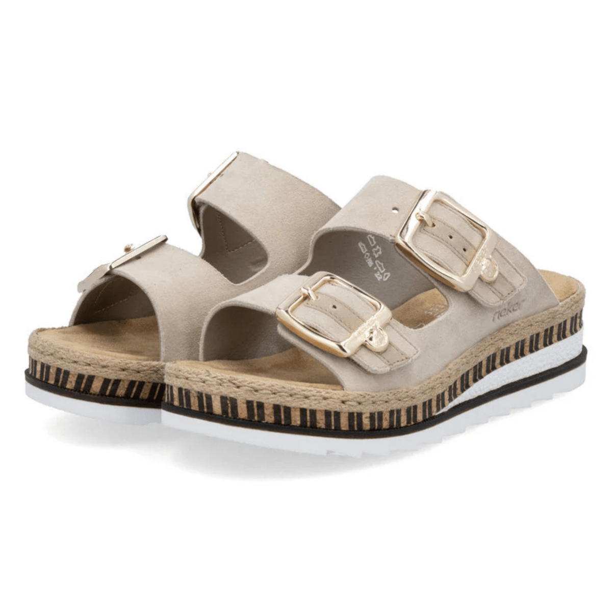 Rieker Women's V7955 - 60 Regina Iceberg/Nude Suede - 9020946 - Tip Top Shoes of New York