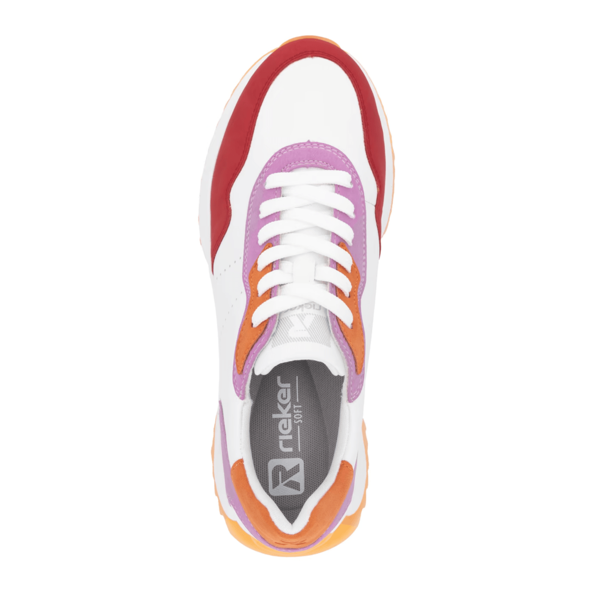 Rieker Women's W1308 - 80 Dhara Flame/White/Lilac/Pumpkin - 9020985 - Tip Top Shoes of New York