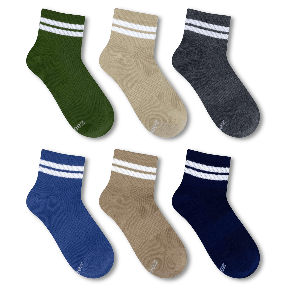 Robeez Kids Brady Striped 1/4 Socks 6 - Pack Multicolor - 1110206 - Tip Top Shoes of New York