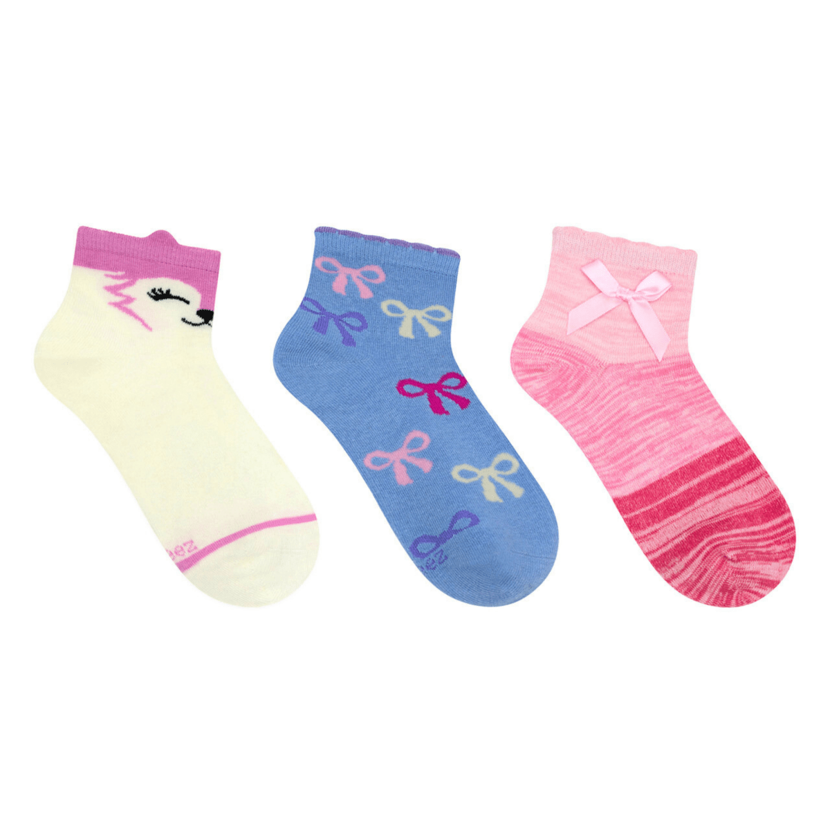 Robeez Kids' Clever Little Fox 1/4 Socks 3 - Pack Cream/Blue/Pink - 1102462 - Tip Top Shoes of New York