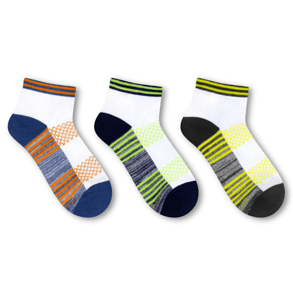 Robeez Kids Cool Runner 1/4 Socks 3 - Pack Orange/Green/Yellow - 1110188 - Tip Top Shoes of New York