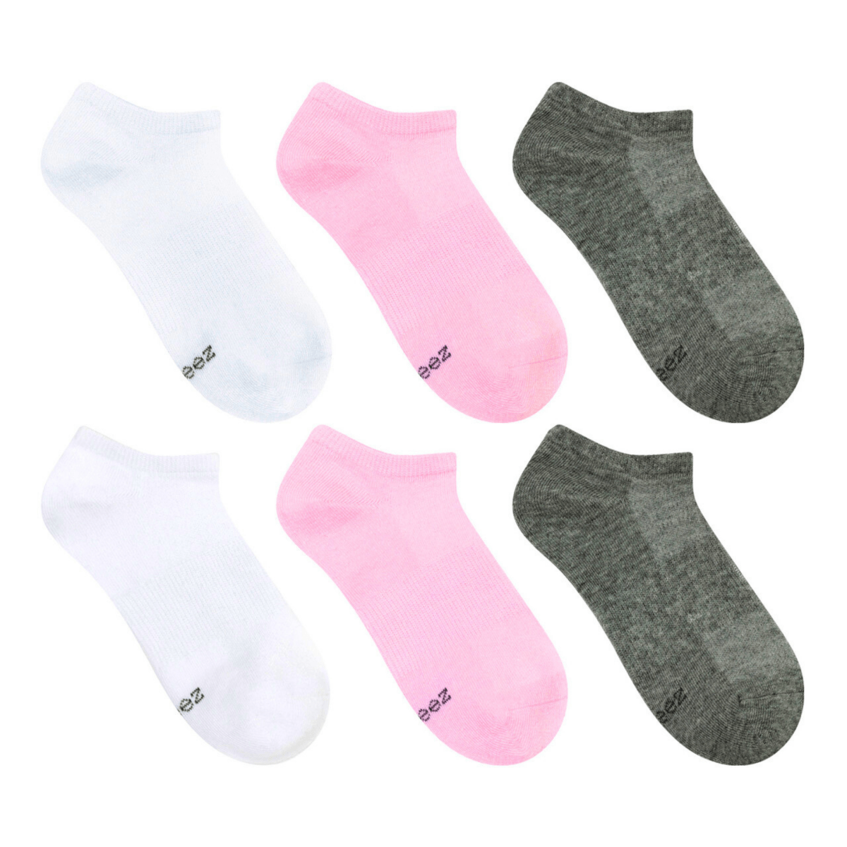 Robeez Kids' Everyday Athletic 1/4 Socks 6 - Pack White/Pink/Grey - 1102481 - Tip Top Shoes of New York