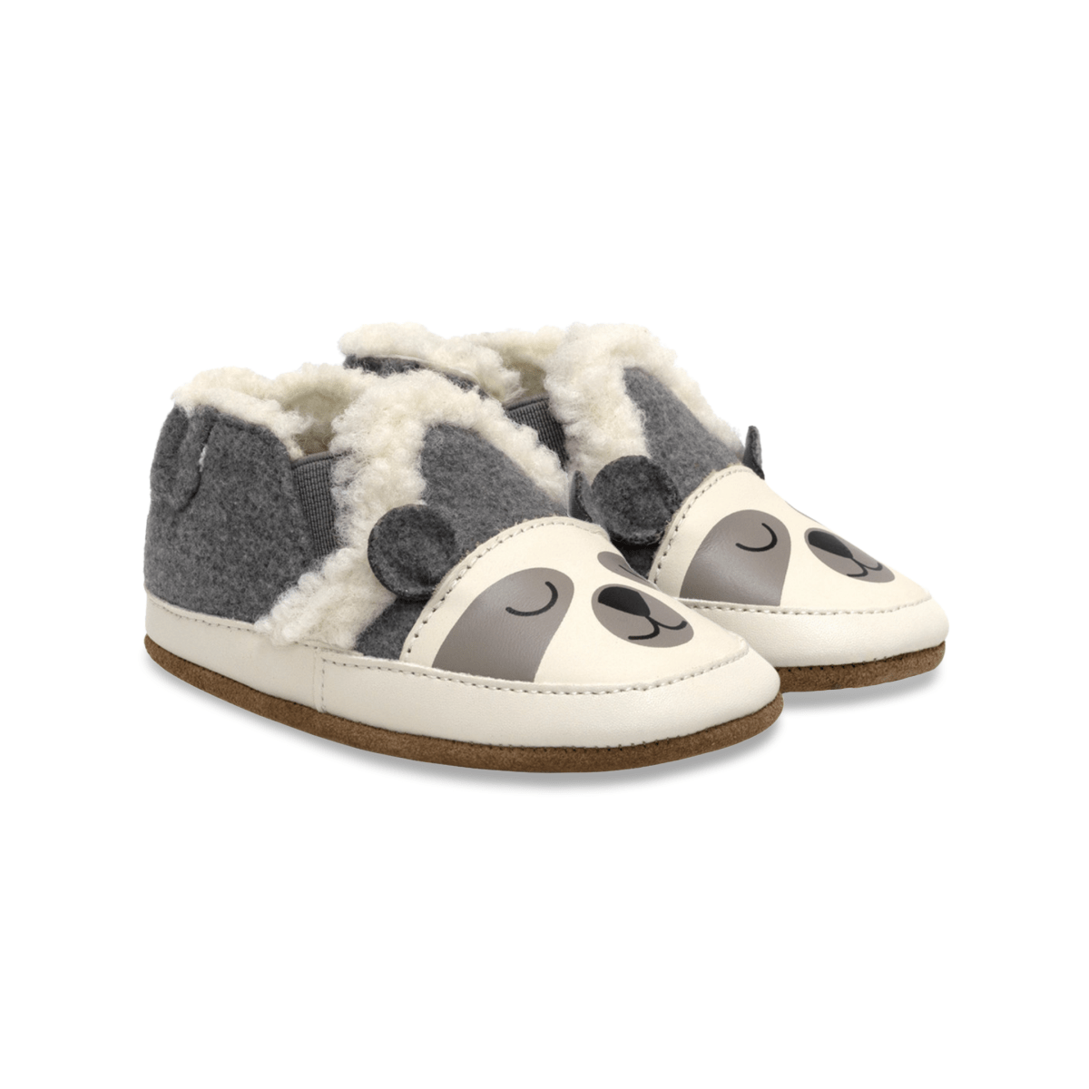 Robeez Toddlers' Sweet Panda Charcoal Grey Soft Sole - 1102374 - Tip Top Shoes of New York