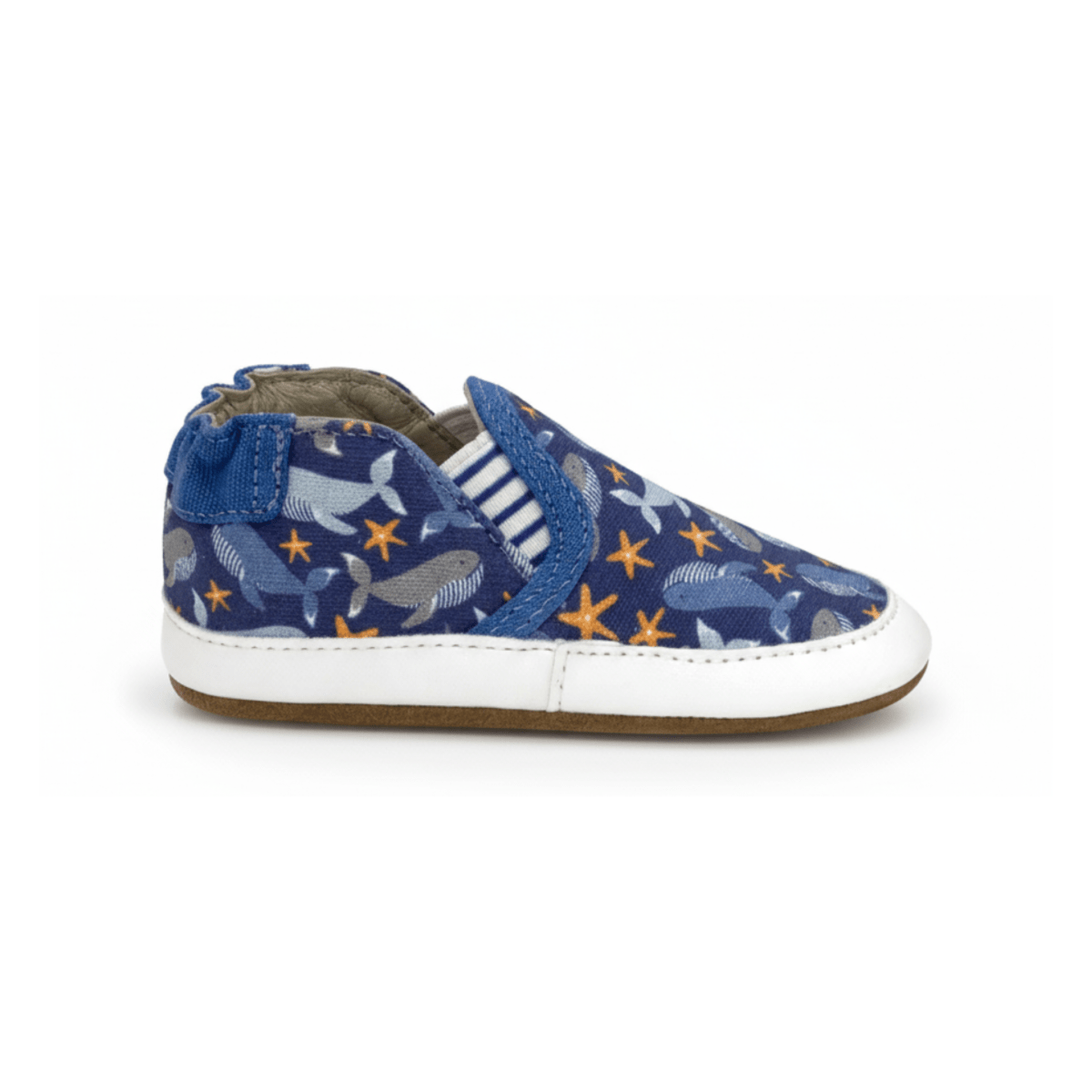 Robeez Toddlers Whale Tale Dark Blue/Grey Soft Soles - 1108952 - Tip Top Shoes of New York