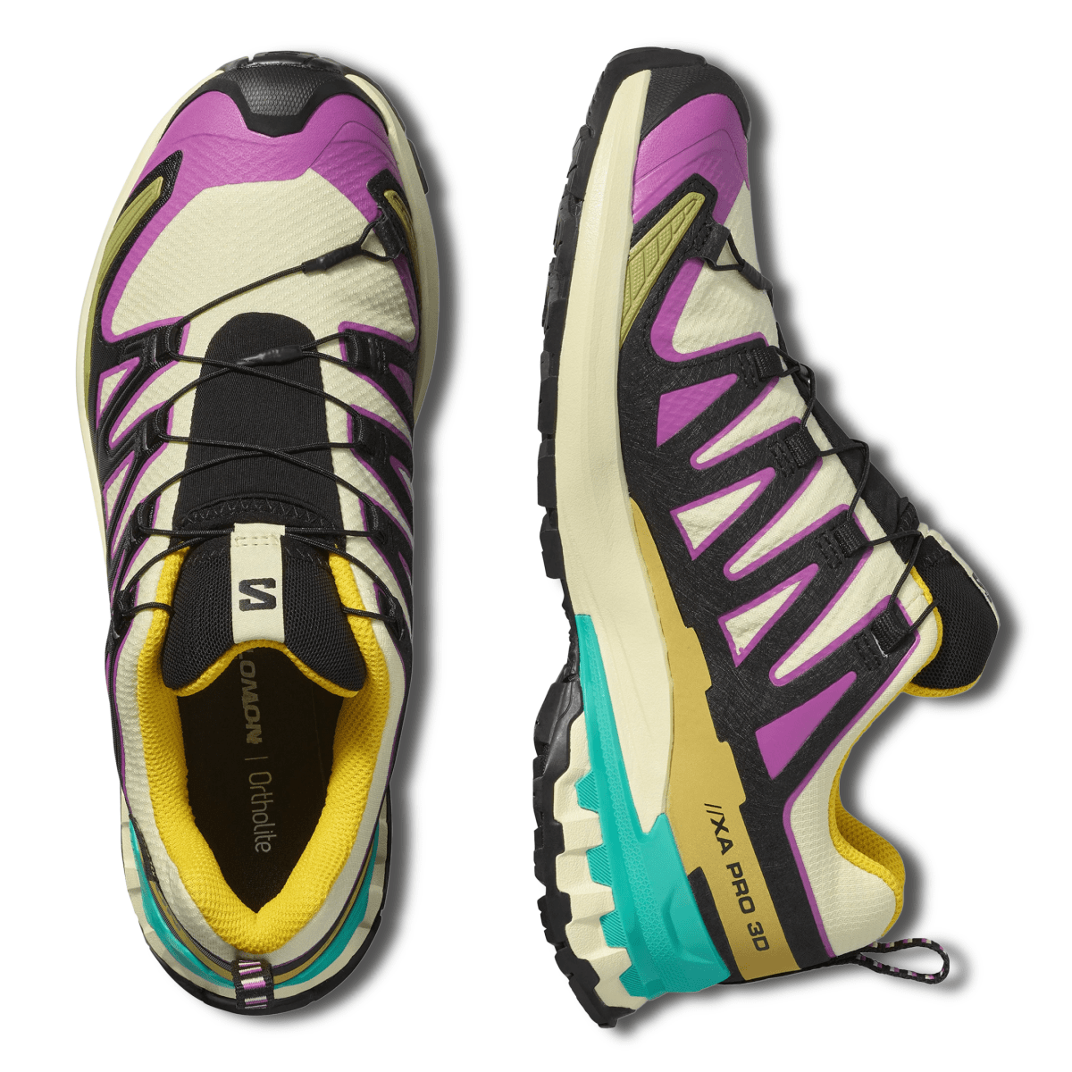 Salomon Women's XA Pro 3D V9 Gore - Tex Transparent Yellow/Black/Waterfall - 11003566 - Tip Top Shoes of New York