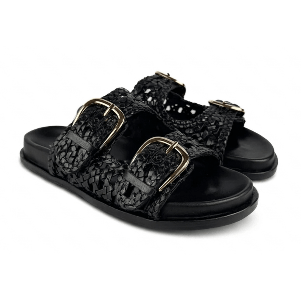 Silent D Women's Britmi Black Woven Leather - 9031397 - Tip Top Shoes of New York