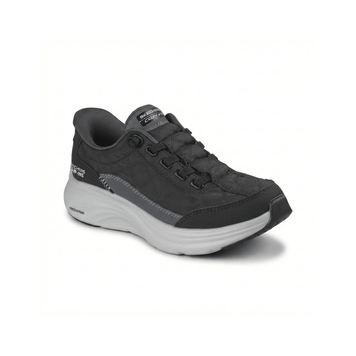 Skechers Boys (Grade School) 403892LBKW Slip-ins: Contour Foam - Cozy Fit Black/White - 1112182 - Tip Top Shoes of New York
