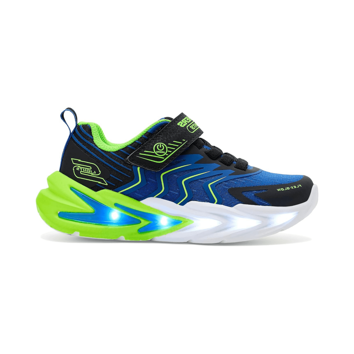 Skechers Boys (Preschool) 400141LBBLM S-Lights: Flex-Glow Ultra - Prism-Pacer Black/Blue/Lime - 1112136 - Tip Top Shoes of New York