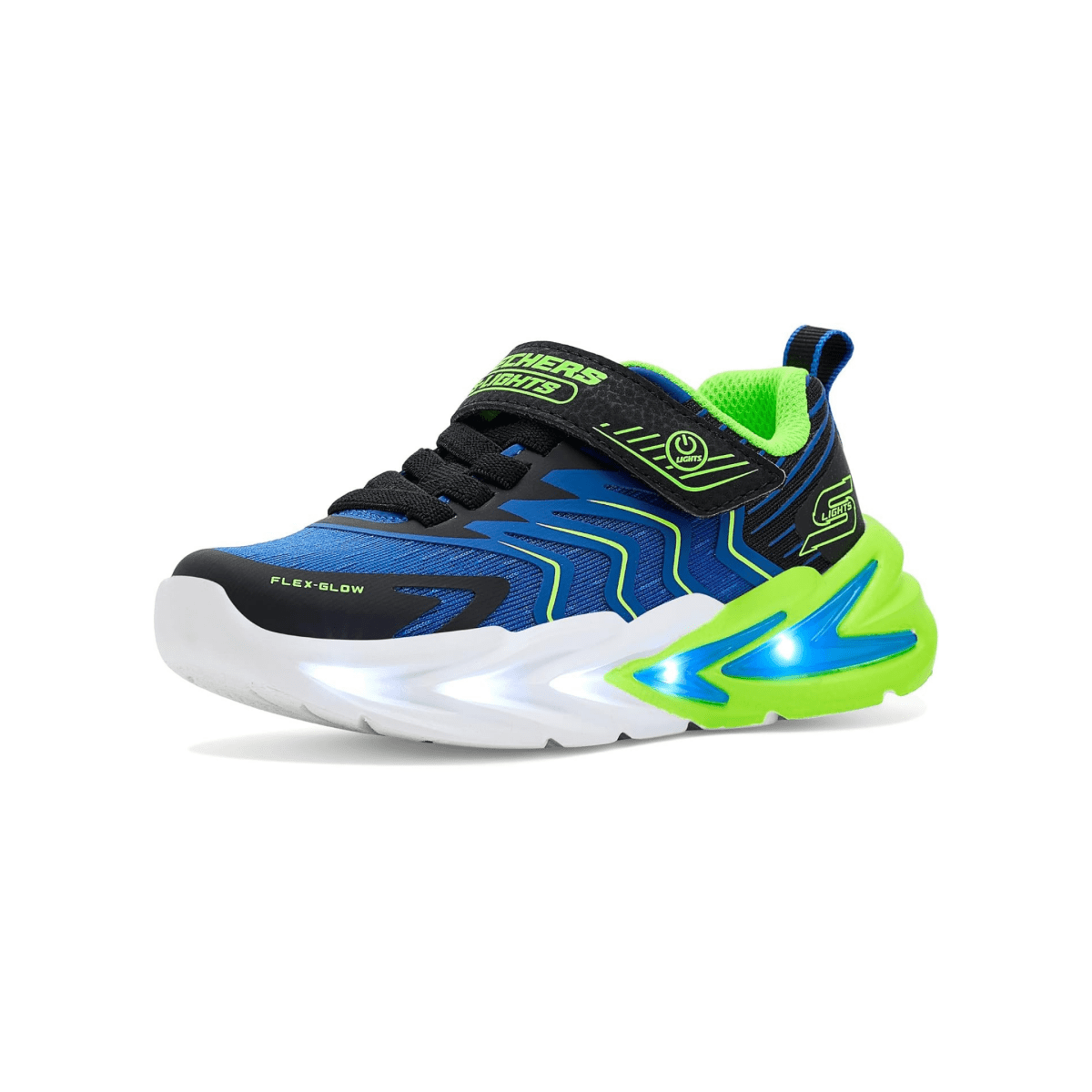 Skechers Boys (Preschool) 400141LBBLM S-Lights: Flex-Glow Ultra - Prism-Pacer Black/Blue/Lime - 1112136 - Tip Top Shoes of New York