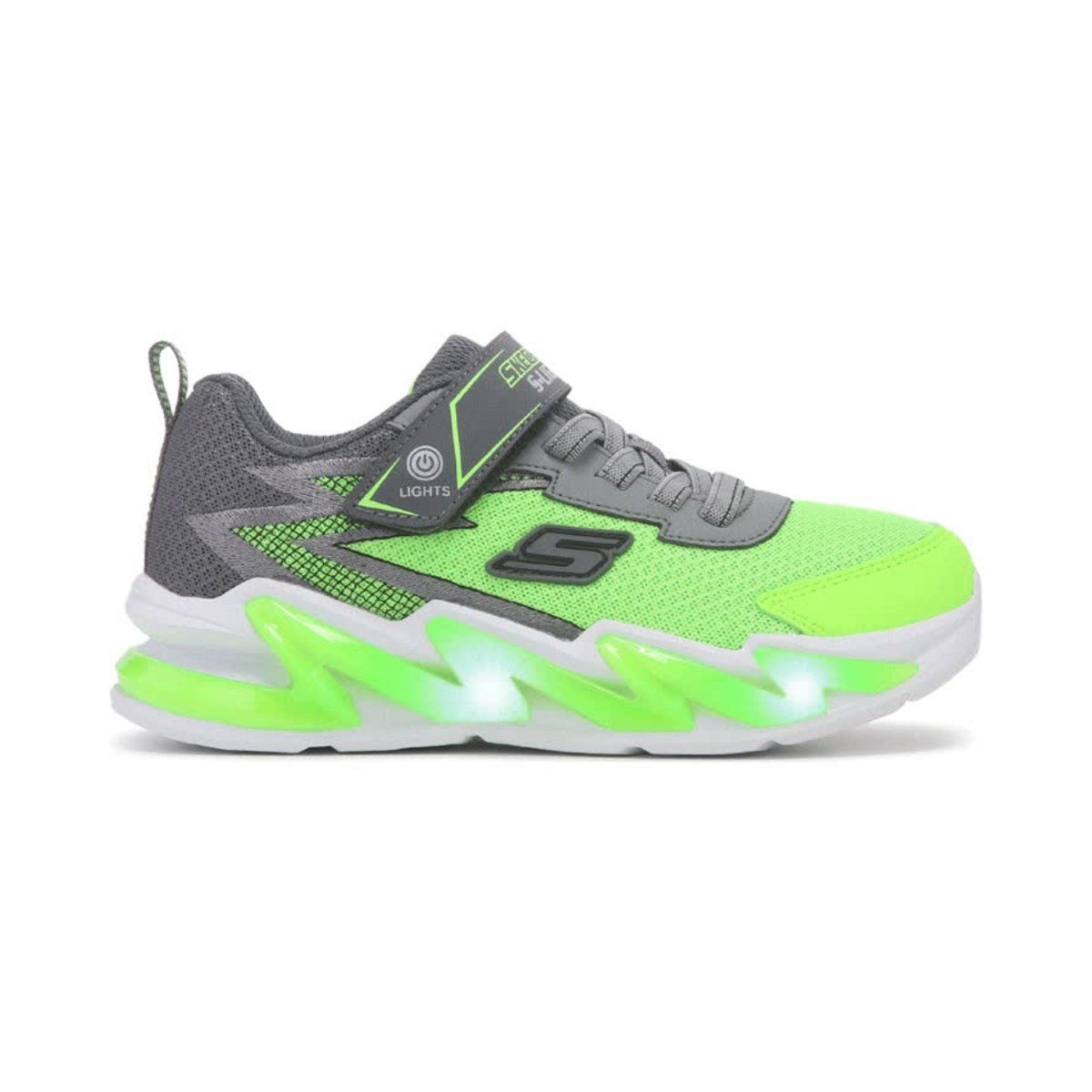 Skechers Boys (Preschool) 400200LLMCC S-Lights: Light-Surge Charcoal/Lime - 1112124 - Tip Top Shoes of New York