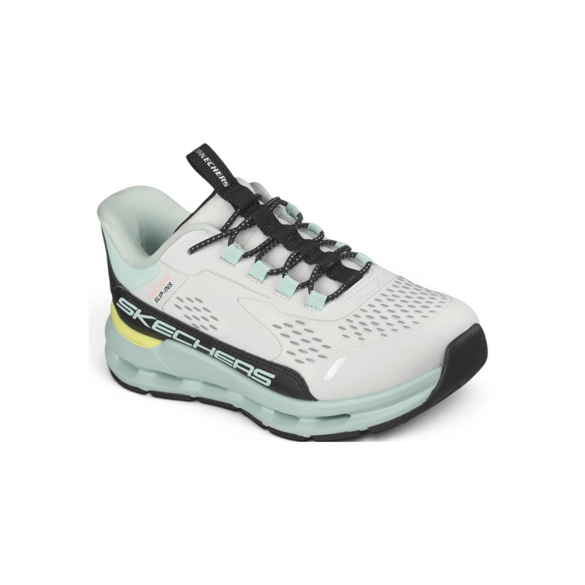 Skechers Girls (Grade School) 303654LWBTQ Slip - ins: Glide - Step - Vista Lane White/Black/Turquoise - 1107491 - Tip Top Shoes of New York