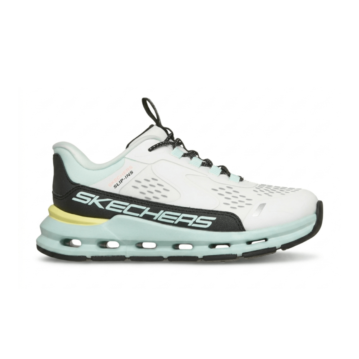 Skechers Girls (Grade School) 303654LWBTQ Slip - ins: Glide - Step - Vista Lane White/Black/Turquoise - 1107491 - Tip Top Shoes of New York