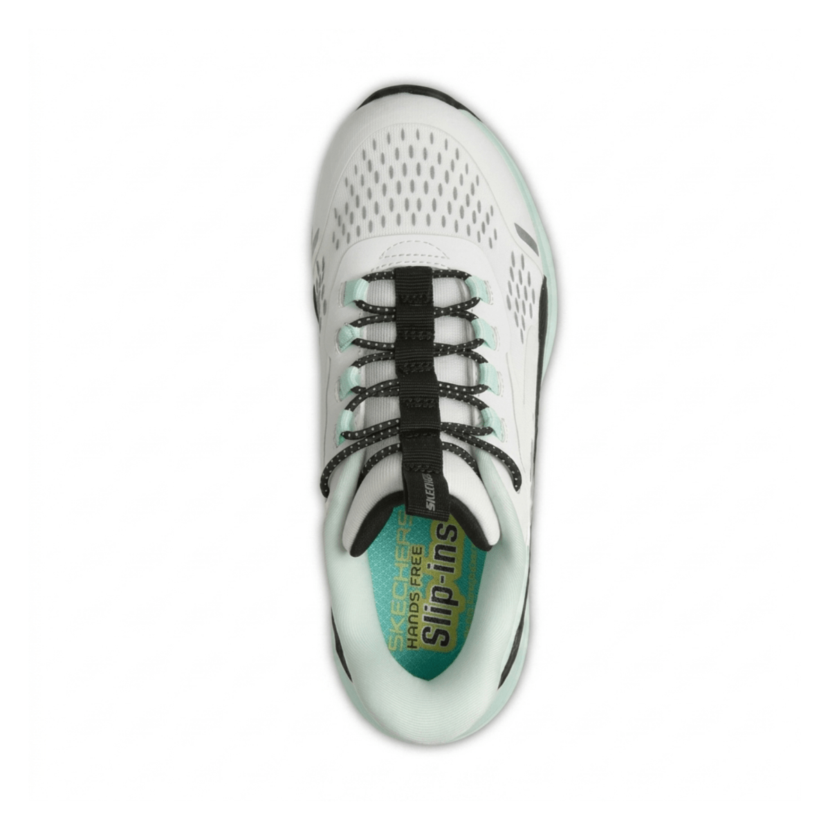 Skechers Girls (Grade School) 303654LWBTQ Slip - ins: Glide - Step - Vista Lane White/Black/Turquoise - 1107491 - Tip Top Shoes of New York