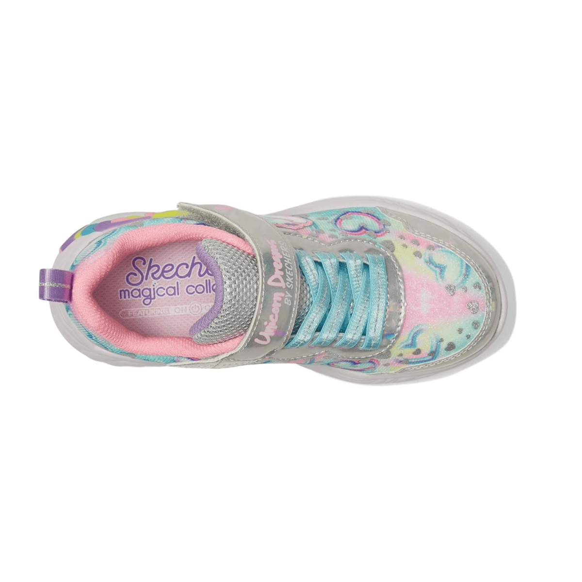 Skechers Girls' (Preschool) 303063LSMLT S - Lights: Unicorn Dreams - Heart Sparkles Silver/Multi - 1105693 - Tip Top Shoes of New York