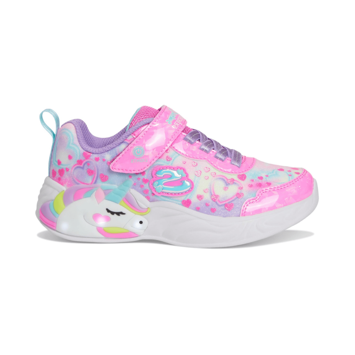 Skechers Girls' (Preschool) 303063PKMT S - Lights: Unicorn Dreams - Heart Sparkles Pink/Multicolor - 1106090 - Tip Top Shoes of New York