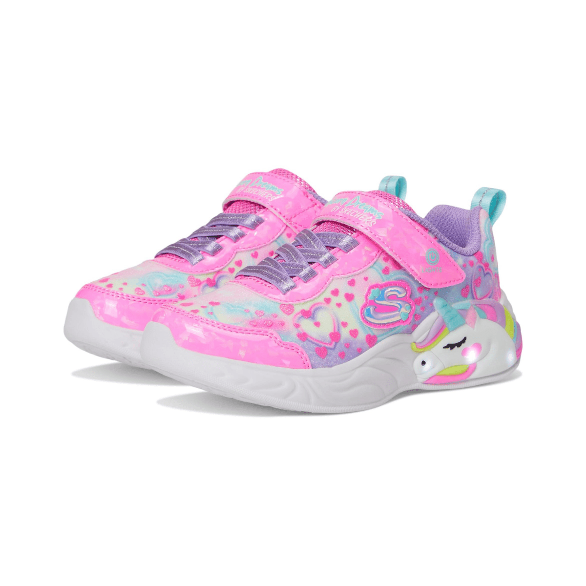 Skechers Girls' (Preschool) 303063PKMT S - Lights: Unicorn Dreams - Heart Sparkles Pink/Multicolor - 1106090 - Tip Top Shoes of New York