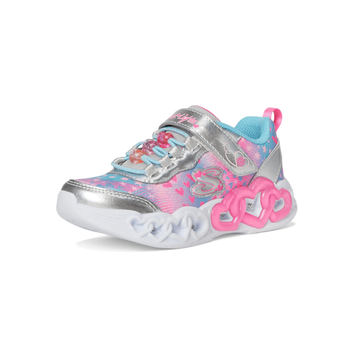 Skechers Girls (Preschool) 303261LSMLT Infinite Heart Lights - Heart Jewels Silver/Multicolor - 1107521 - Tip Top Shoes of New York