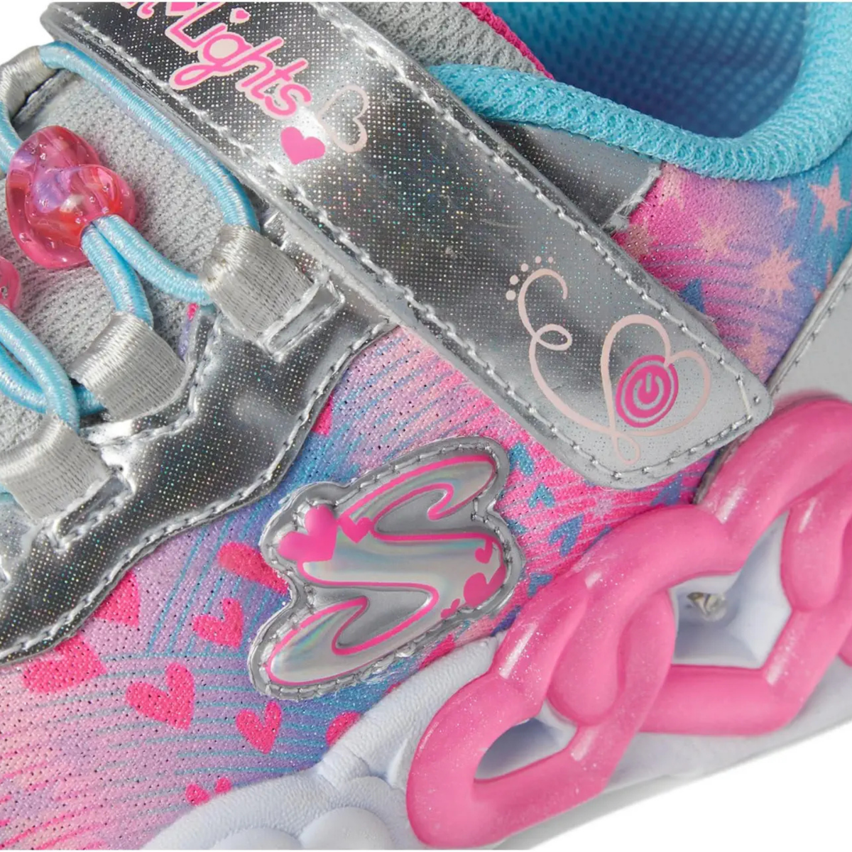 Skechers Girls (Preschool) 303261LSMLT Infinite Heart Lights - Heart Jewels Silver/Multicolor - 1107521 - Tip Top Shoes of New York