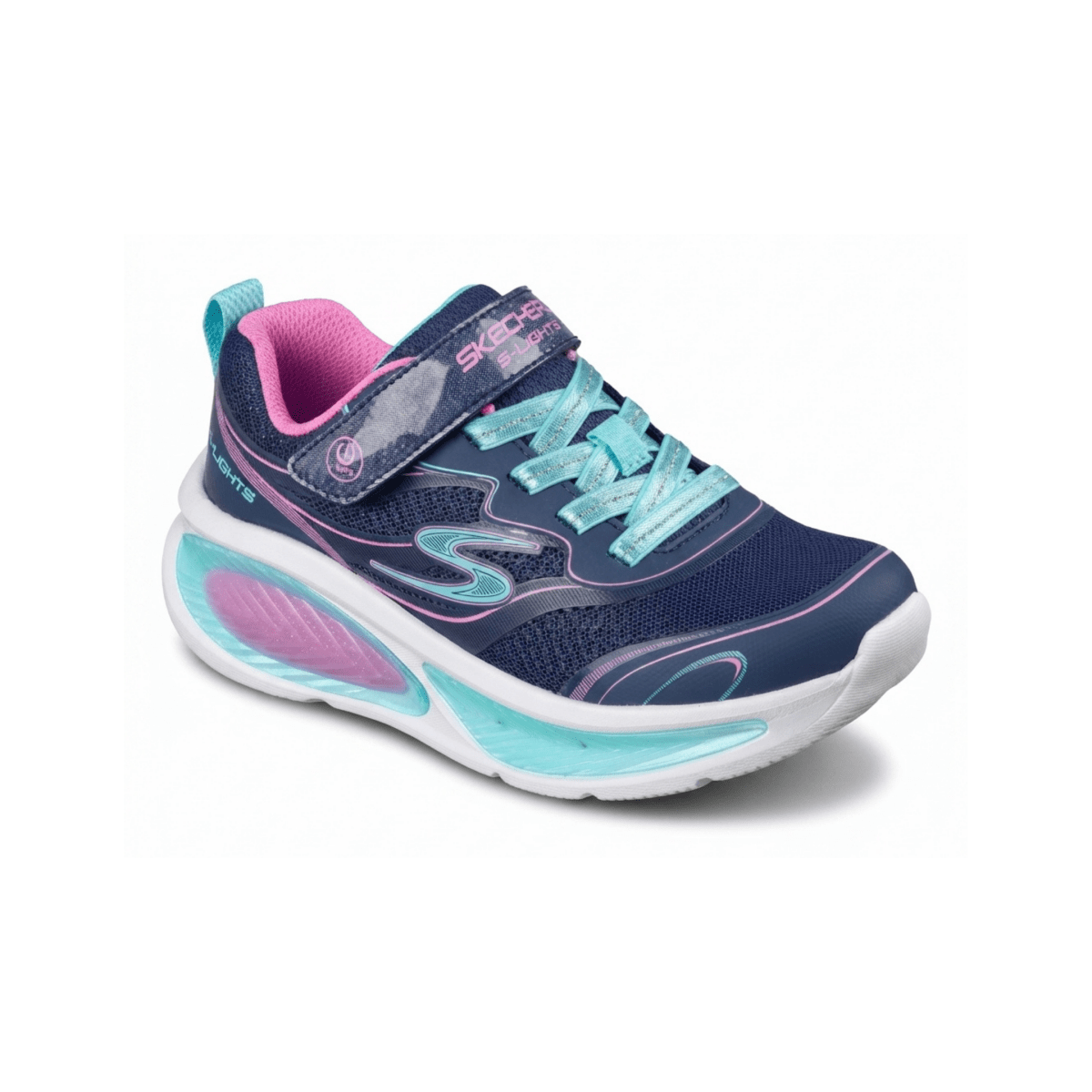 Skechers Girls (Preschool) 303737LNVMT S-Lights: Cosmic Glow 2.0 Navy/Pink/Teal - 1112376 - Tip Top Shoes of New York