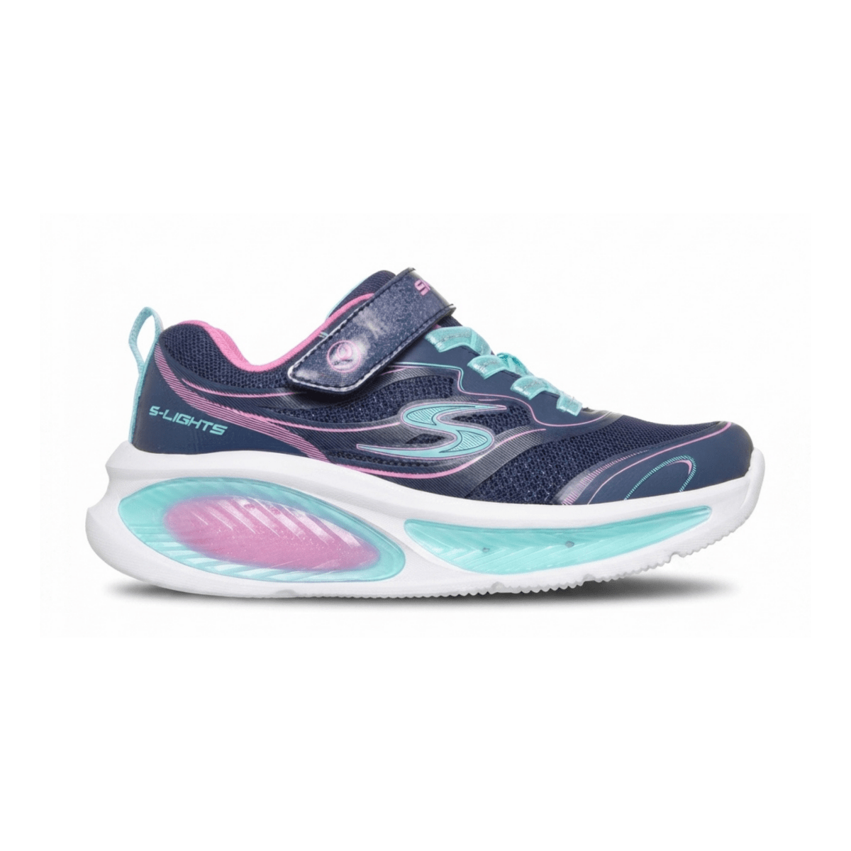 Skechers Girls (Preschool) 303737LNVMT S-Lights: Cosmic Glow 2.0 Navy/Pink/Teal - 1112376 - Tip Top Shoes of New York