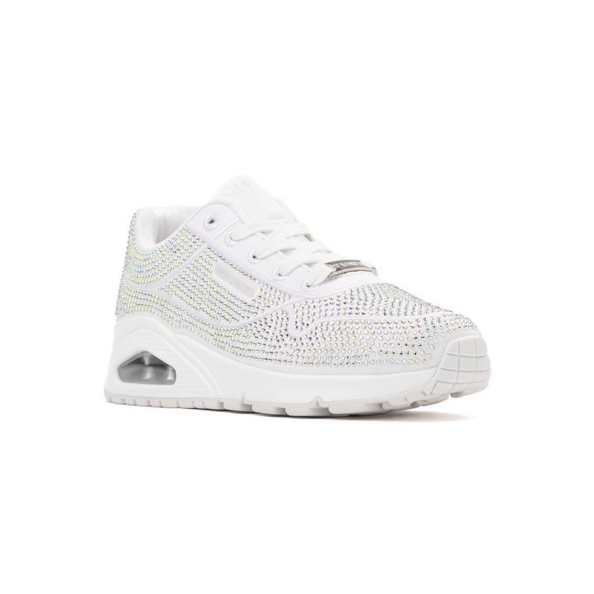 Skechers Girls' (Preschool) 310319LWHT UNO Gen1 - Disco Rave White Rhinestones - 1106108 - Tip Top Shoes of New York