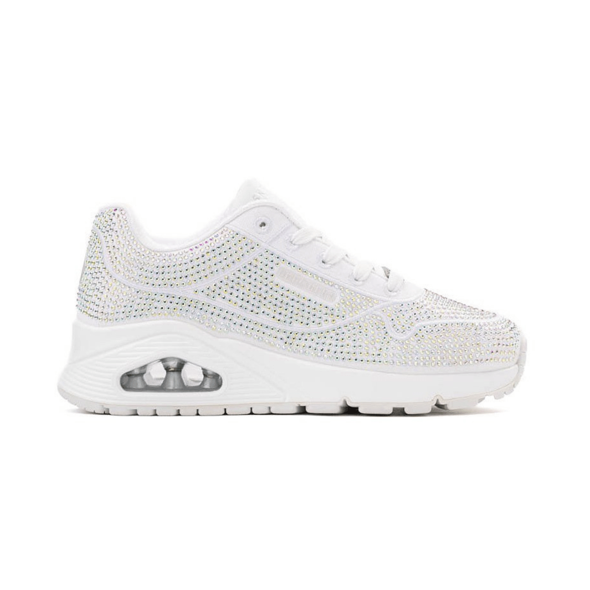 Skechers Girls' (Preschool) 310319LWHT UNO Gen1 - Disco Rave White Rhinestones - 1106108 - Tip Top Shoes of New York