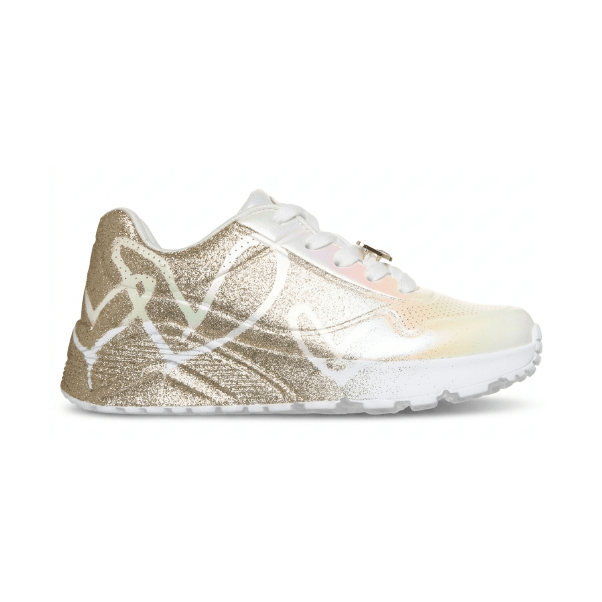 Skechers Girls (Preschool) 310814LWGD JGoldcrown: UNO Lite - Heartdust Forever White/Gold - 1112394 - Tip Top Shoes of New York