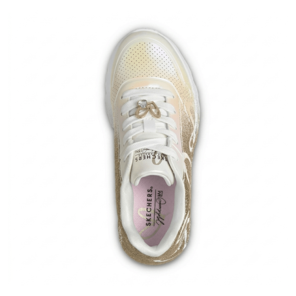 Skechers Girls (Preschool) 310814LWGD JGoldcrown: UNO Lite - Heartdust Forever White/Gold - 1112394 - Tip Top Shoes of New York